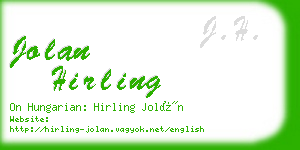 jolan hirling business card